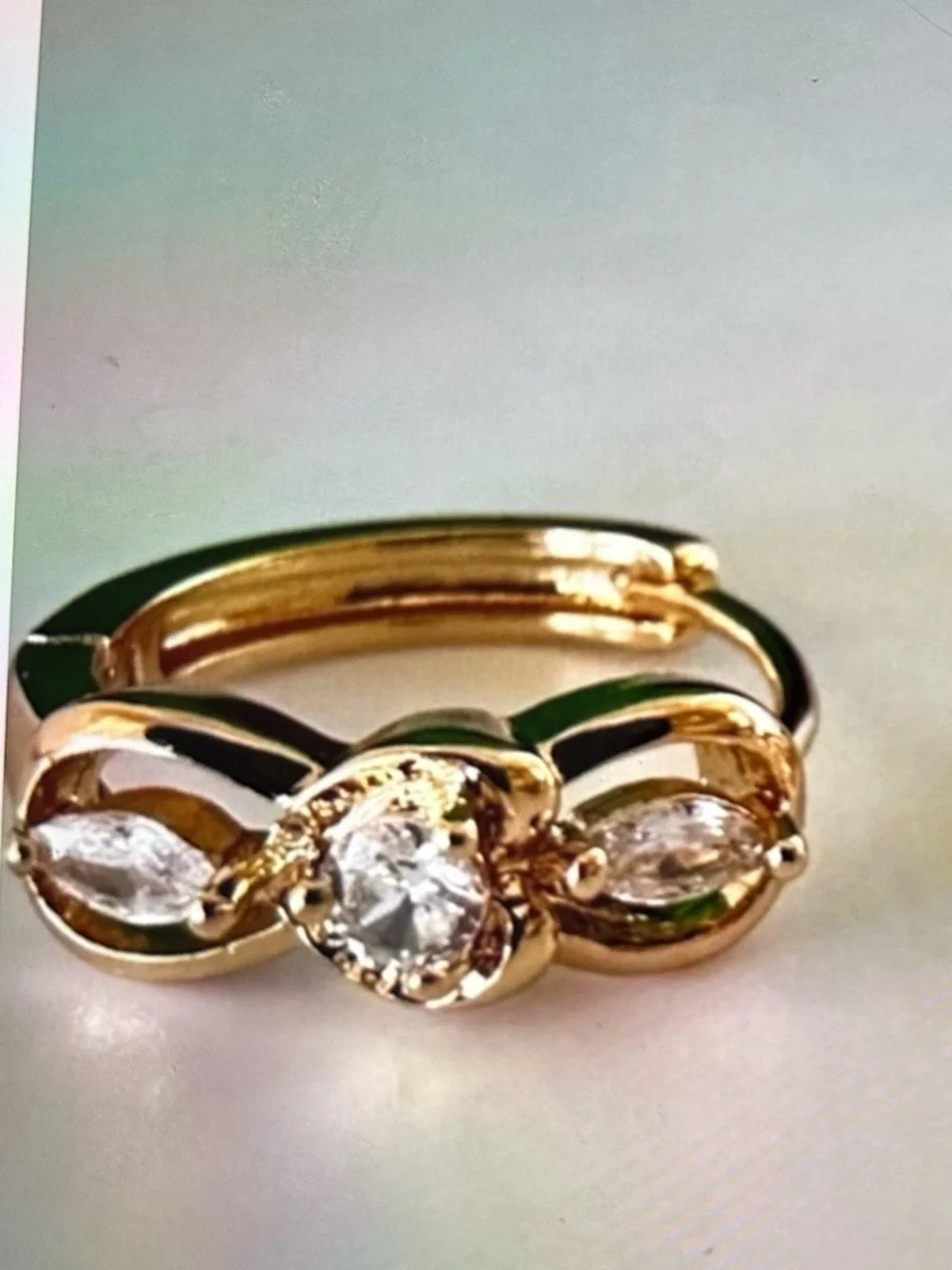 18K Gold Plated CZ Bow Hoop Earrings | Dainty Sparkle Huggies NWT